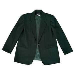 VTG Sag Harbor Wool Blend Blazer 12 Holiday Business Office Carrier Forest Green
